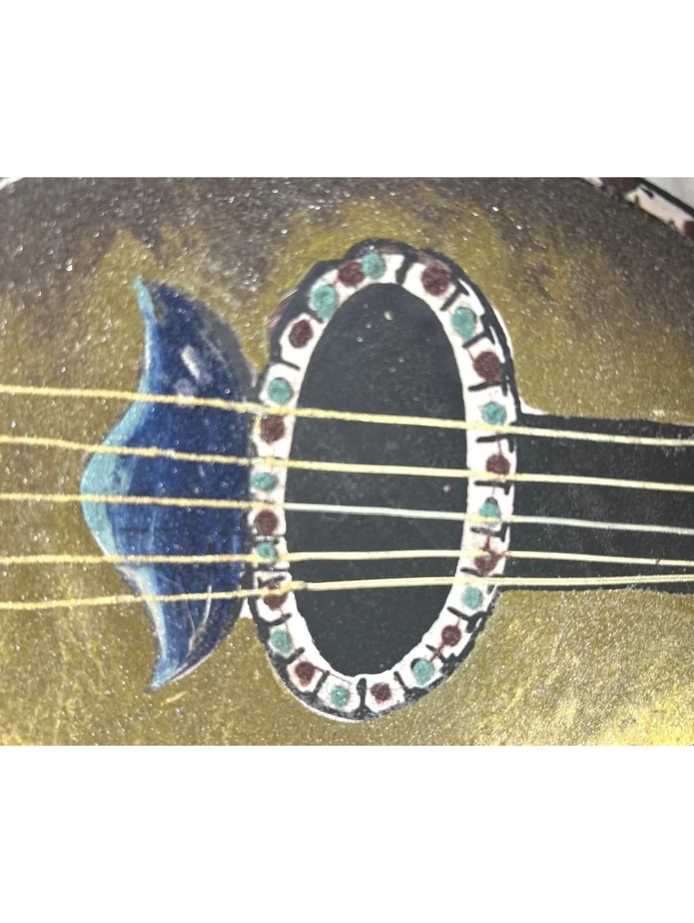 Vintage Still-Life Painting of Musical Instruments Artwork with Wooden Frame
